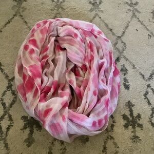 Pink and White Women's Scarf